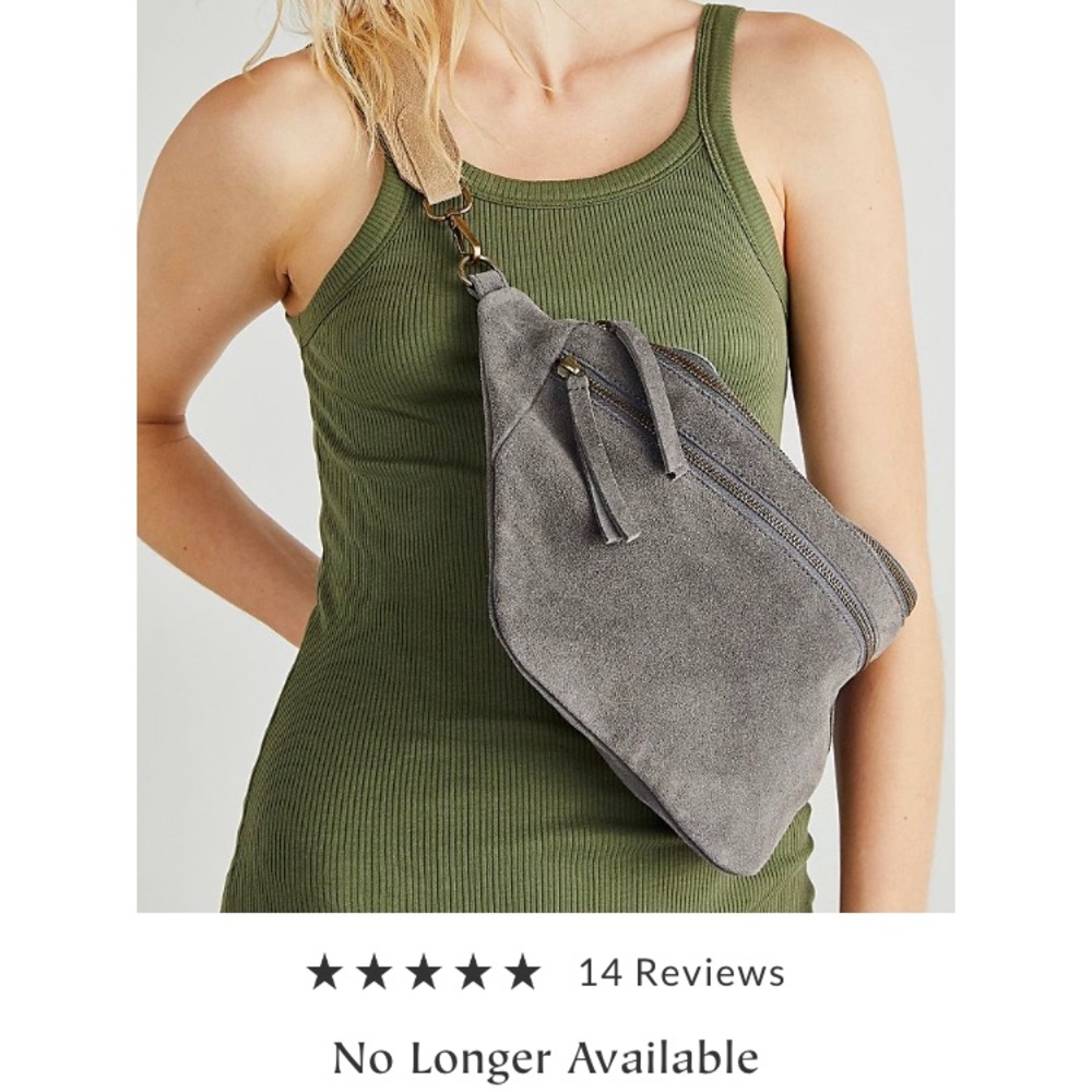 Free people suede canyon sling bag.